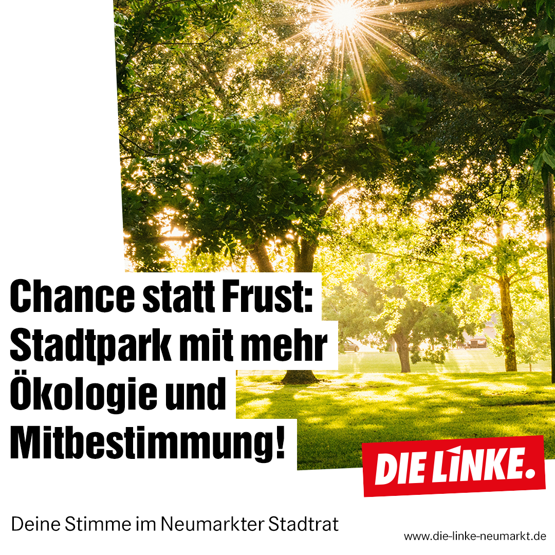 Abgelehnte Umgestaltung des Stadtparks als Chance sehen! 